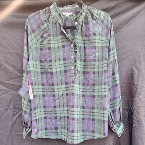 New Simply Southen plaid blouse